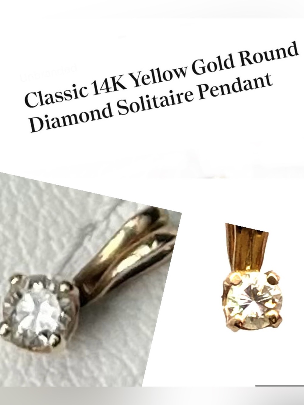Classic 14K Small Diamond 4 Prong Pendant